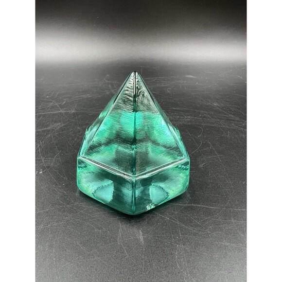 Aqua Green Ship Deck Glass Prism Pyramid Nautical Maritime Paperweight - Picture 4 of 8